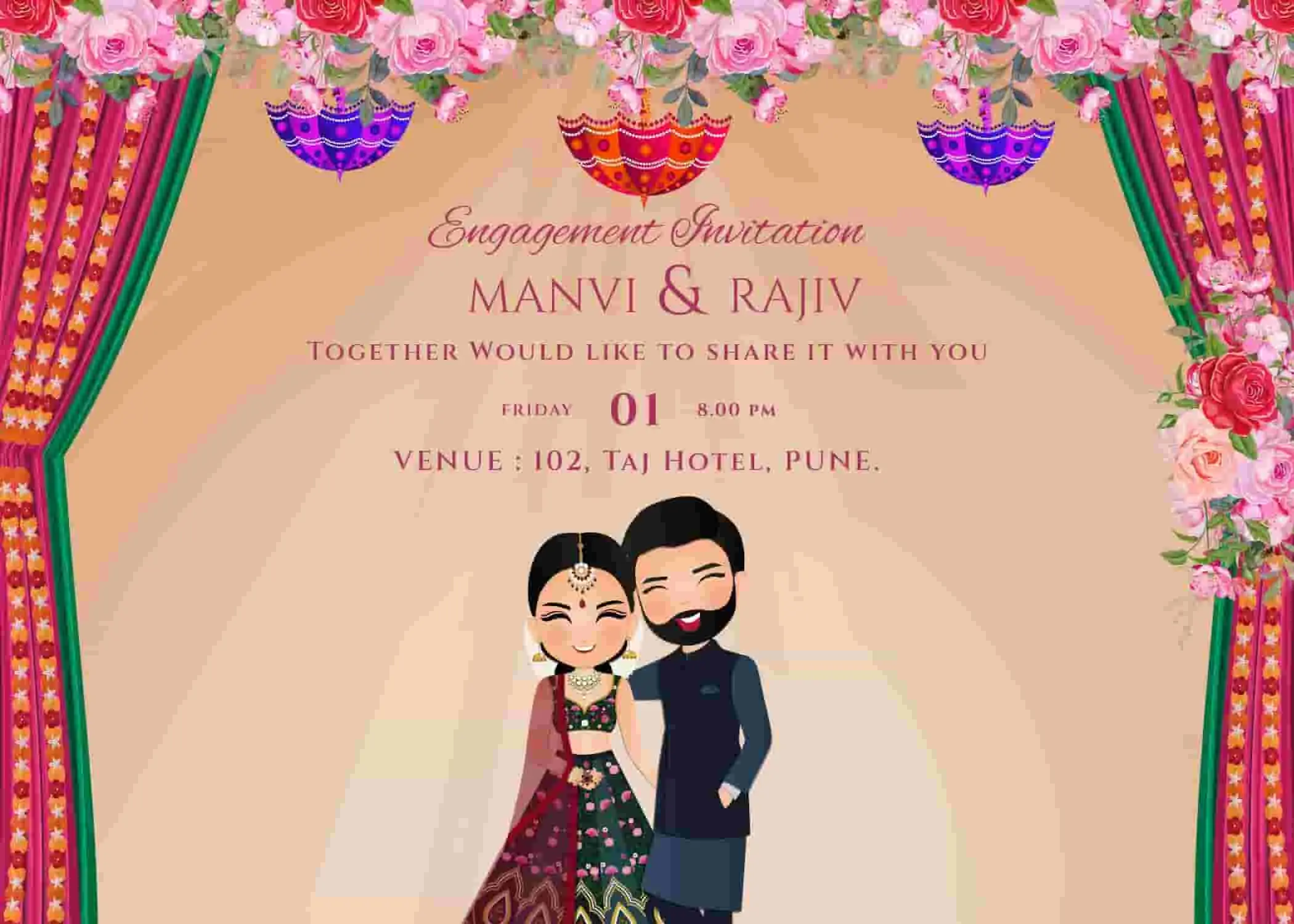 Wedding Invitation - Spring Vines - Marathi
