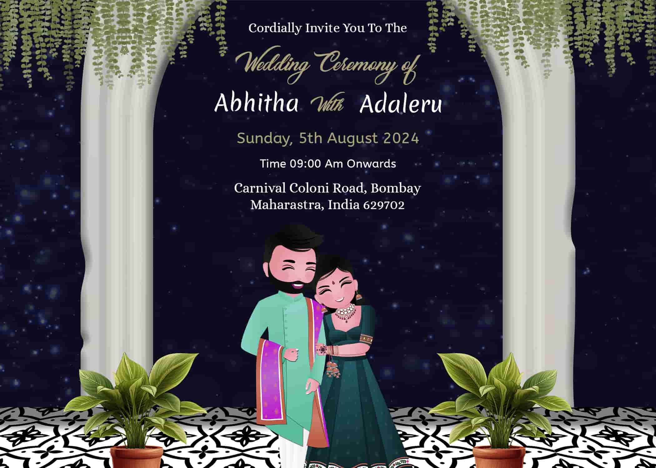invitation card for marriage in english