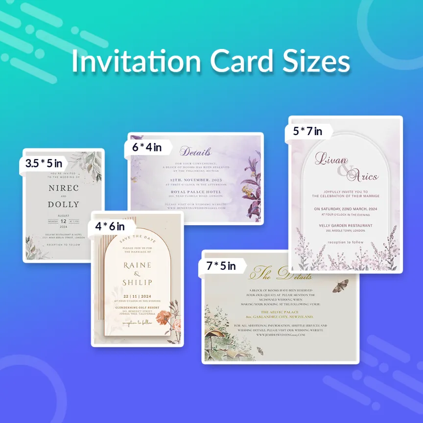 invitation card size