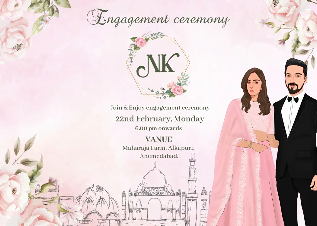 Engagement or Ring Ceremony Invitation Card 02 - Suavasar Invites