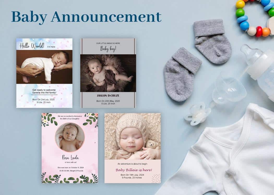 Baby Announcement Card Invitations