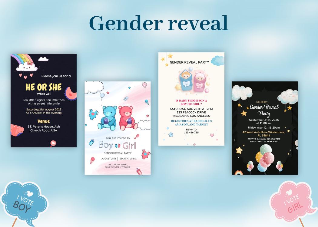 Gender Reveal Party Card